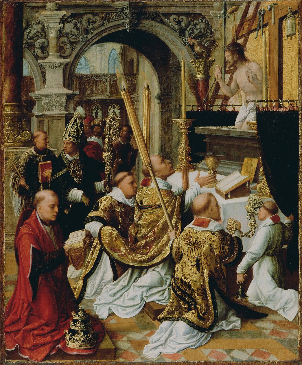 Gregor den stores messe, ca 1510-1520 av Adriaen Isenbrandt or Isenbrant