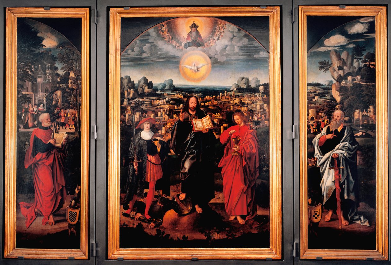 Tryptic of Saint Pancrace - Maleri på tre av Adriaen Isenbrant (Adrien Ysenbrant, Ysenbrandt, Hysebrant) (1490-1551) Debut på 1500-tallet Dim 185x270 cm Genes, chiesa di san Pancrazio av Adriaen Isenbrandt or Isenbrant
