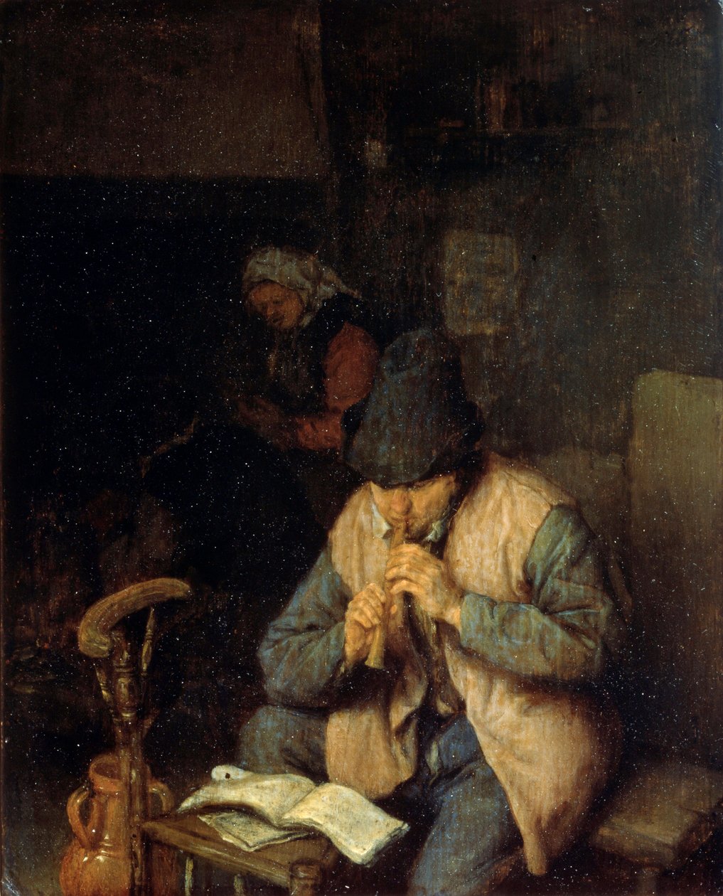 En fløytist, c1660 av Adriaen Jansz. van Ostade