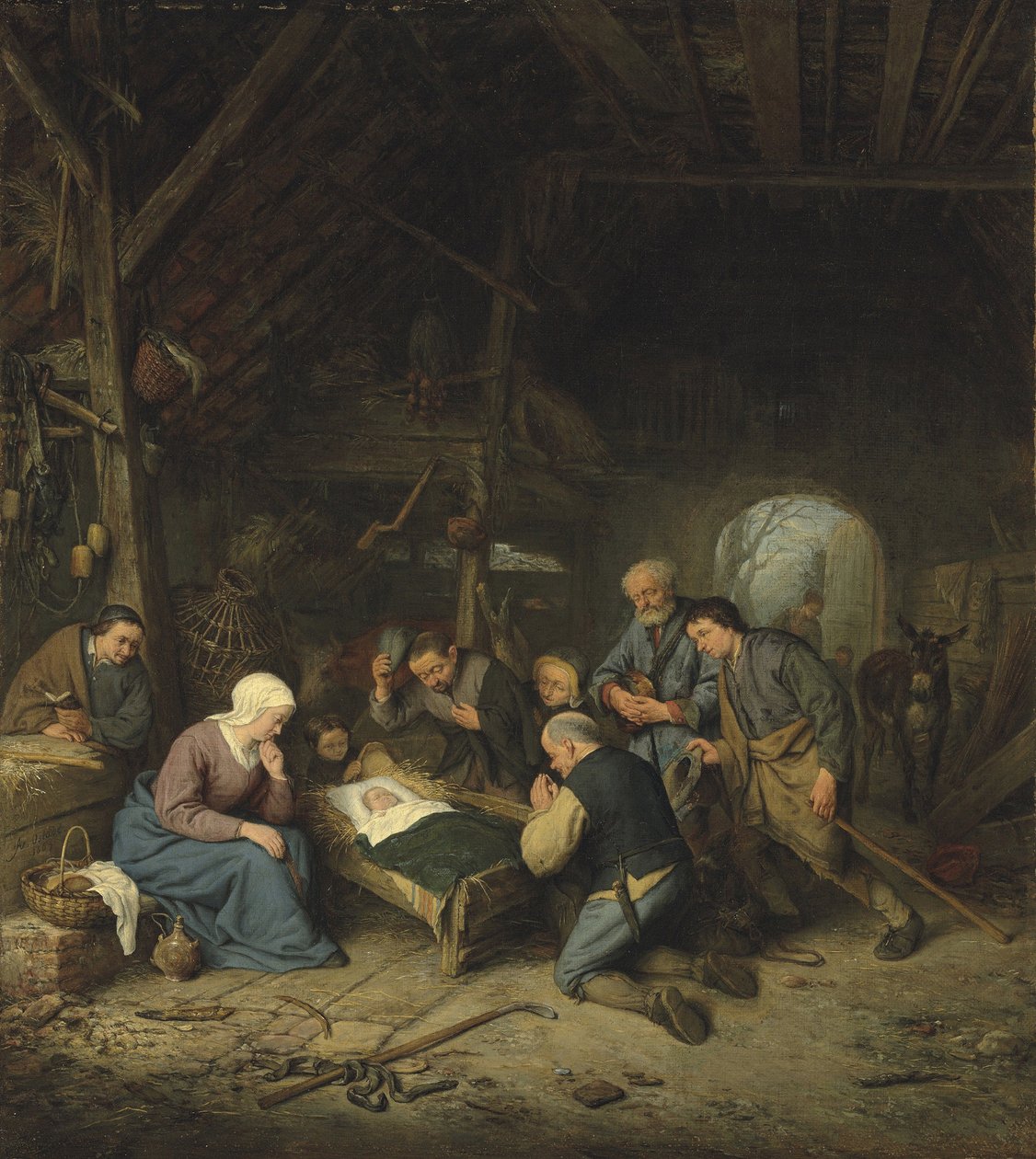 Barokk: Hyrdenes tilbedelse av Ostade, Adriaen Jansz, van (1610-1685) av Adriaen Jansz. van Ostade