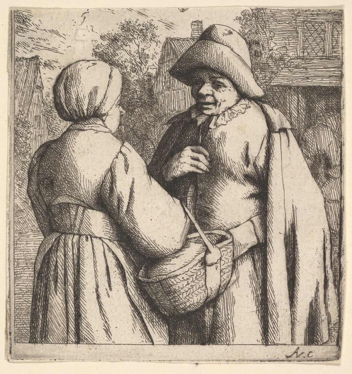 Samtale i gaten, 1610-85. av Adriaen Jansz. van Ostade