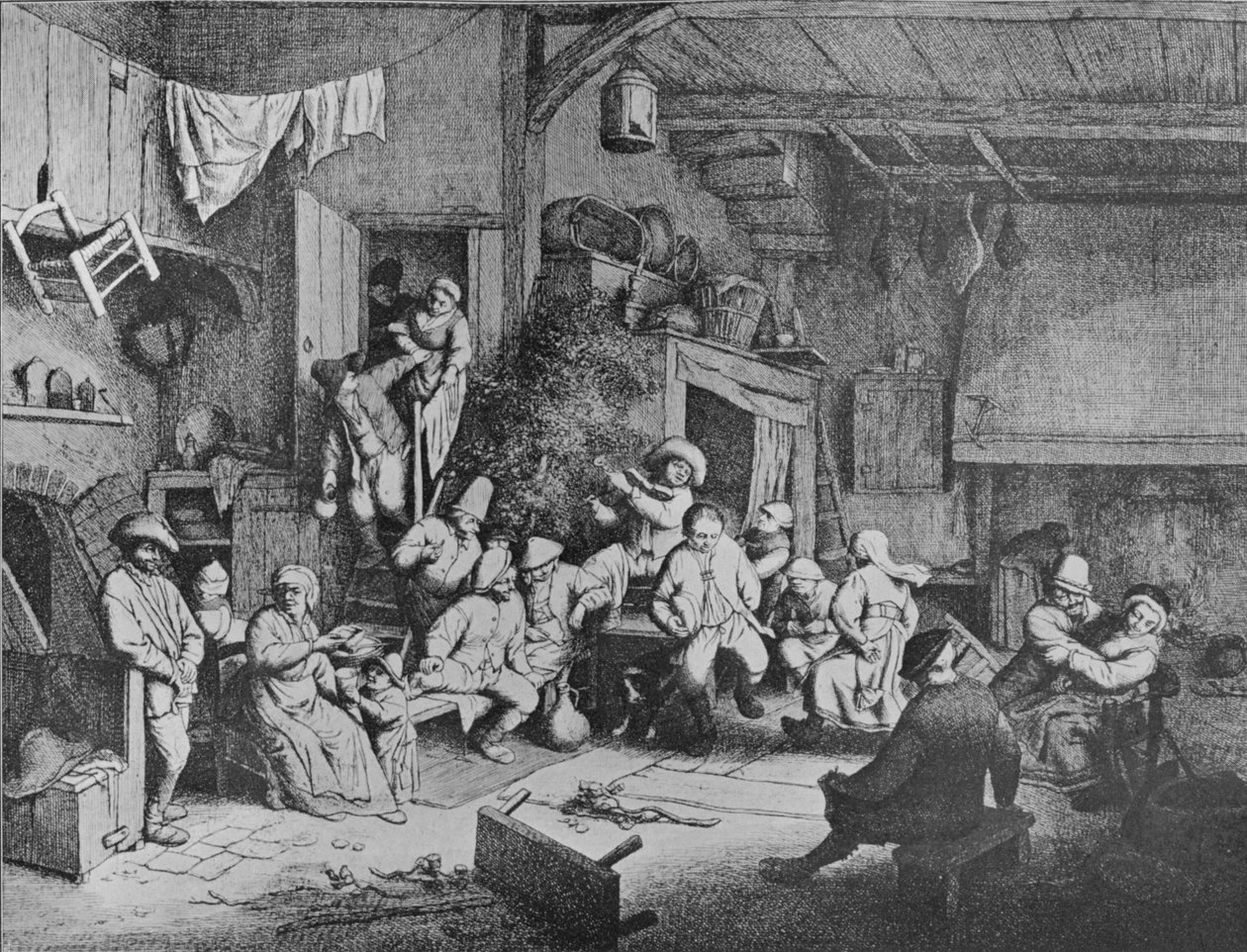 Dans i en taverna, 1652 av Adriaen Jansz. van Ostade