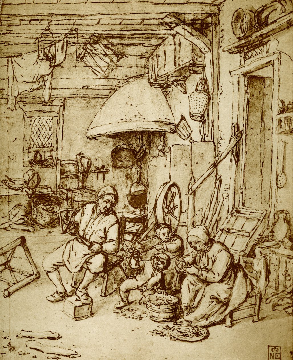 Nederlandsk bondefamilie av Adriaen Jansz. van Ostade