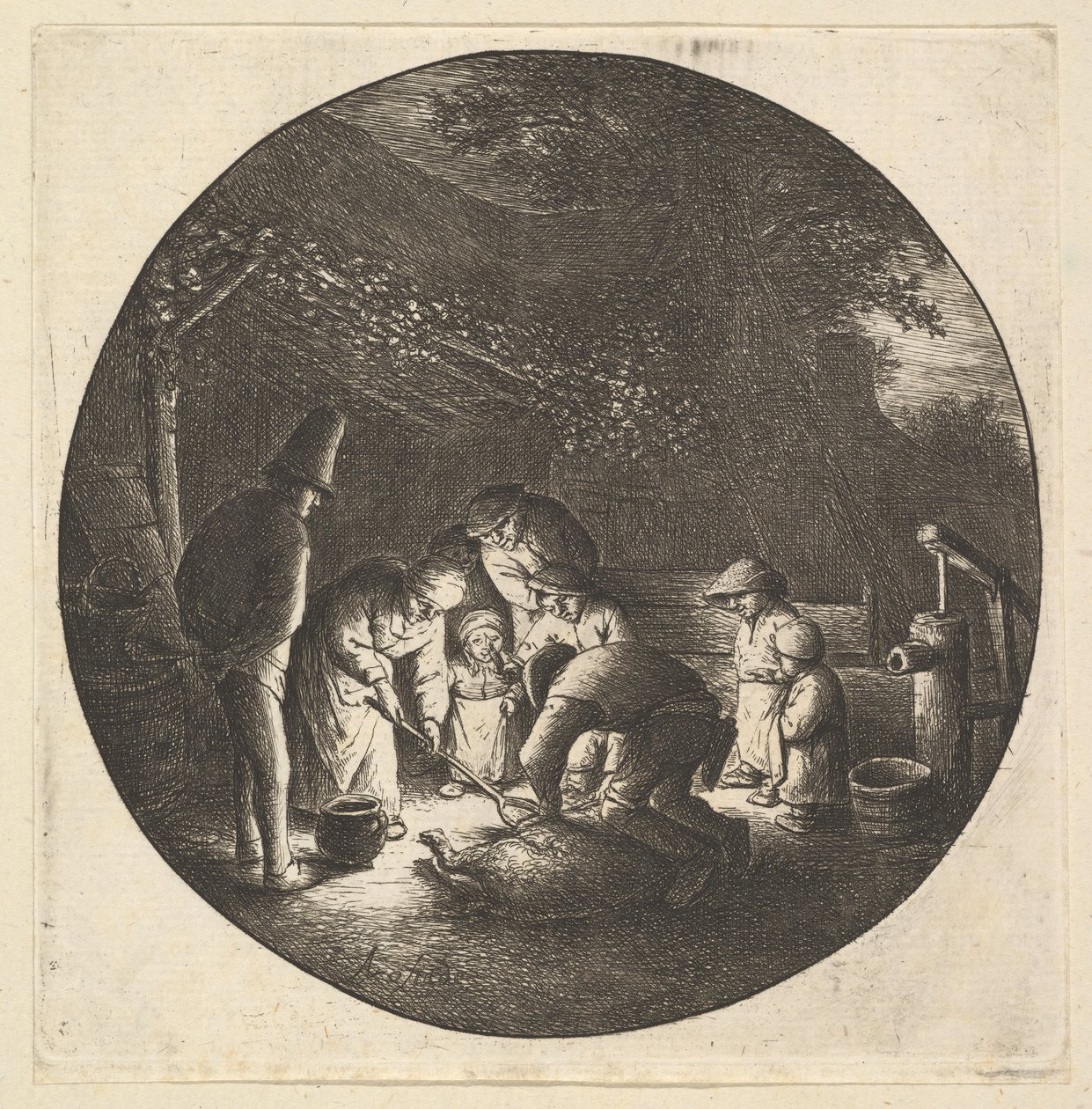 Svinekjøttslakter, 1610-85. av Adriaen Jansz. van Ostade