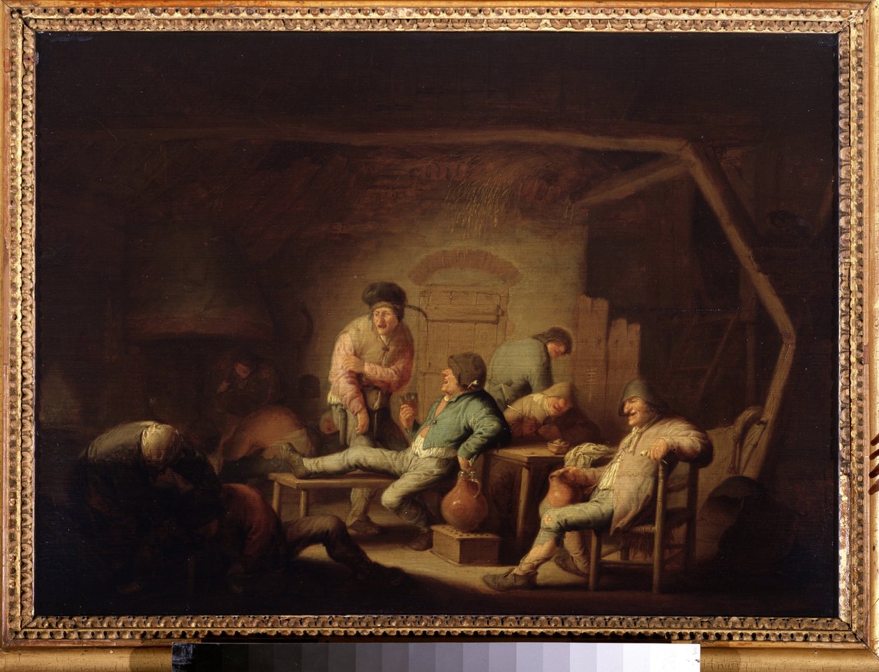 Inn scene. (Taverna Scene). Maleri av Adriaen Jansz van Ostade (1610-1685), ca. 1635. Nederlandsk skole, barokkstil. Olje på tre. Pushkin-museet, Moskva. av Adriaen Jansz. van Ostade