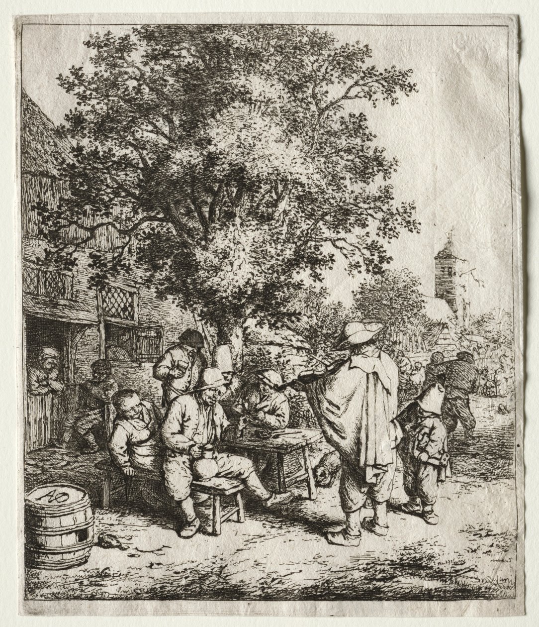 Spelemannen og sløyfegutten. av Adriaen Jansz. van Ostade