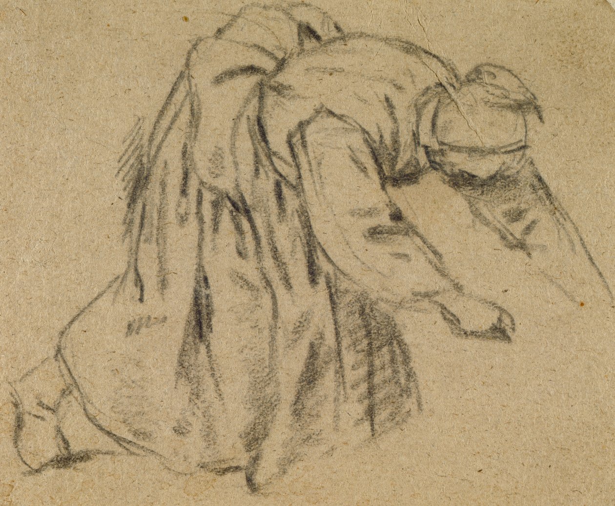 Woman Bending Down, 1656 (kritt på papir) av Adriaen Jansz. van Ostade