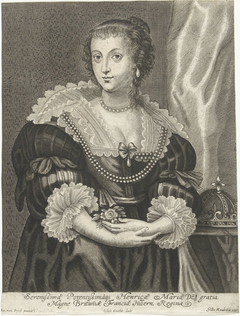 Portrett av Henrietta Maria, kone til Charles I av England av Adriaen Lommelin