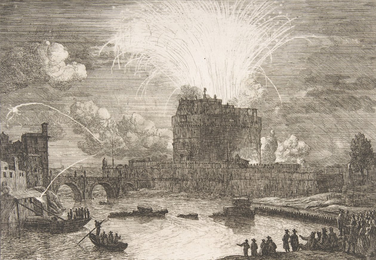 Fyrverkeri i Roma over Castel Sant