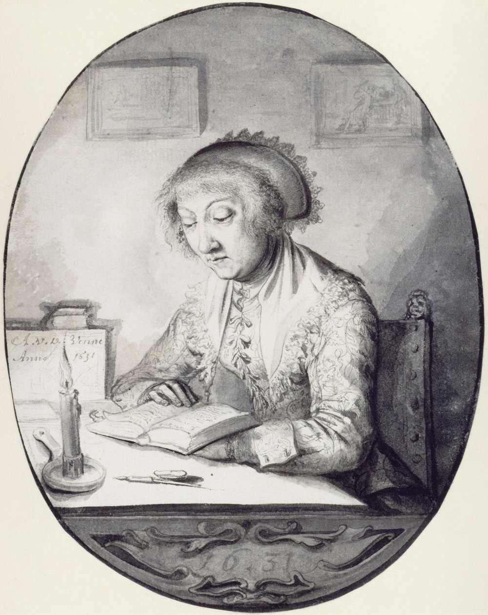 Lesende kvinne av Adriaen Pietersz van de Venne
