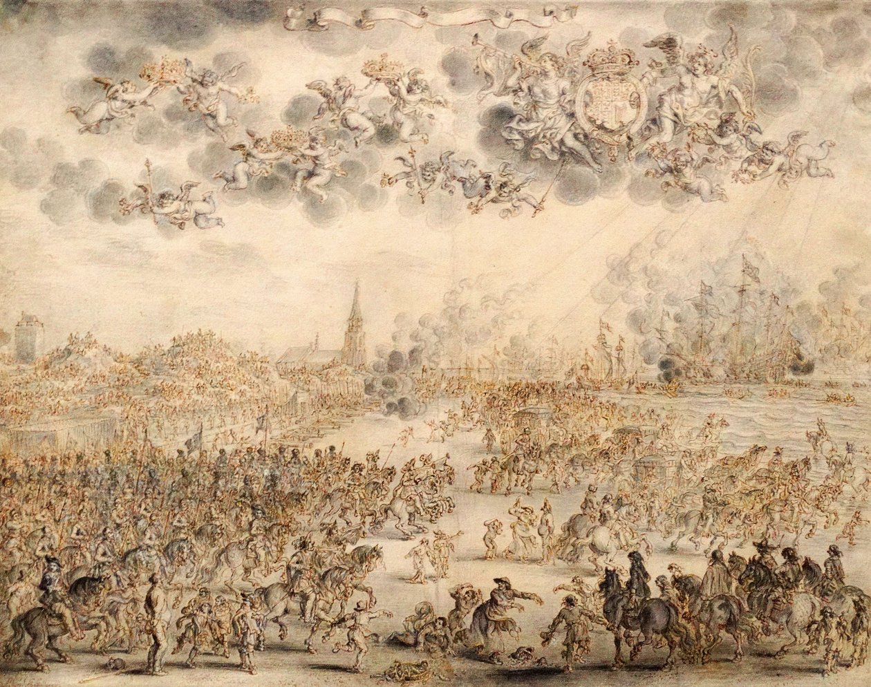 Charles IIs avgang fra Scheveningen av Adriaen Pietersz van de Venne