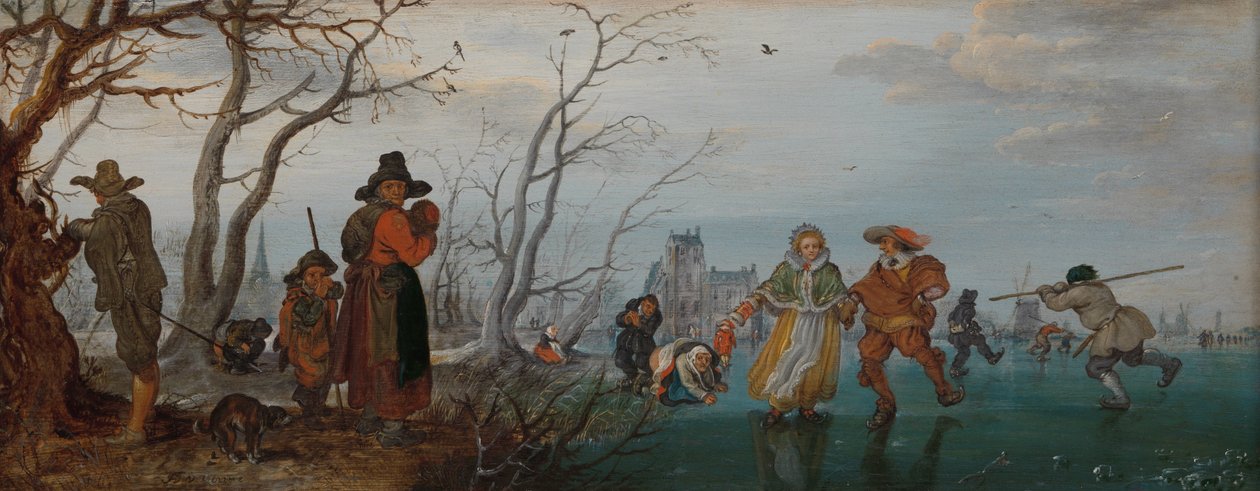 Vinter (Fornøyelse på isen) av Adriaen Pietersz van de Venne