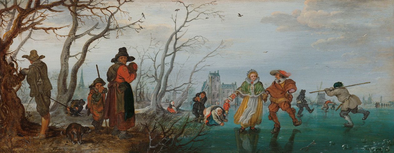 Vinter (Fornøyelse på isen) av Adriaen Pietersz van de Venne