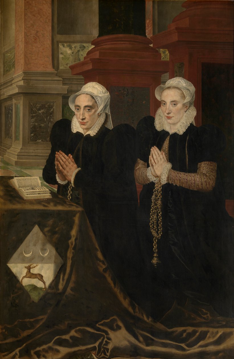 Golgata og familien til Gillis de Smidt og Maria de Deckere (olje på panel) av Adriaen Thomasz Key