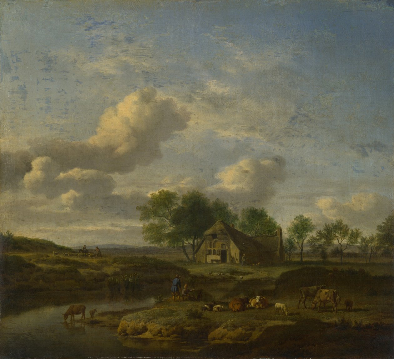 Landskap med en gård ved en bekk, 1661 av Adriaen Velde van de