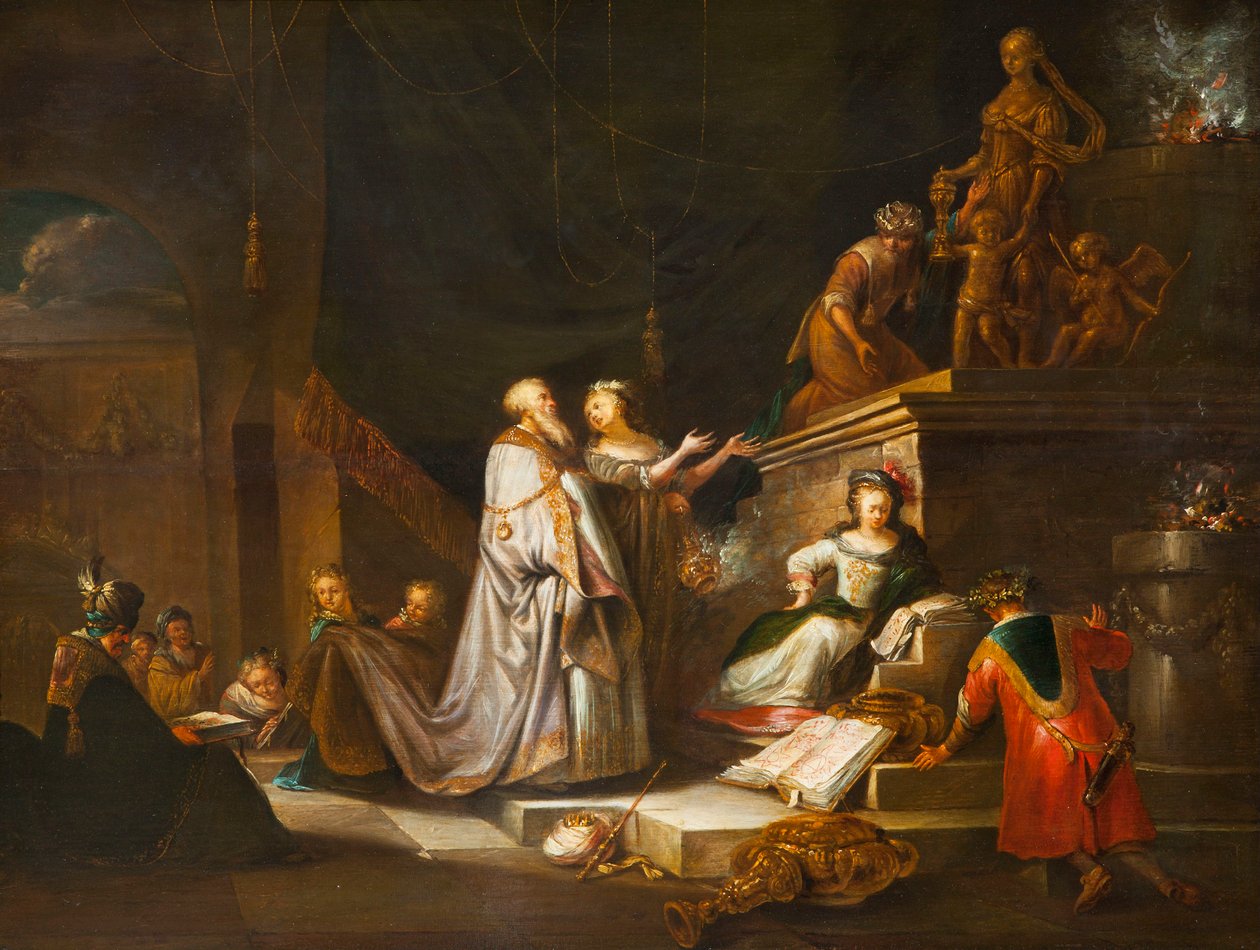 Kong Salomos avgudsdyrkelse. av Adriaen Verdoel