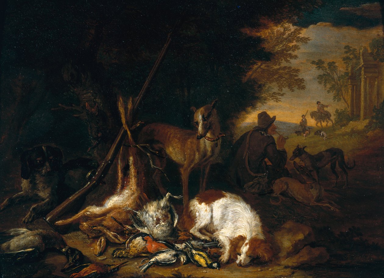 En jeger med hundene sine av Adriaen de Gryef