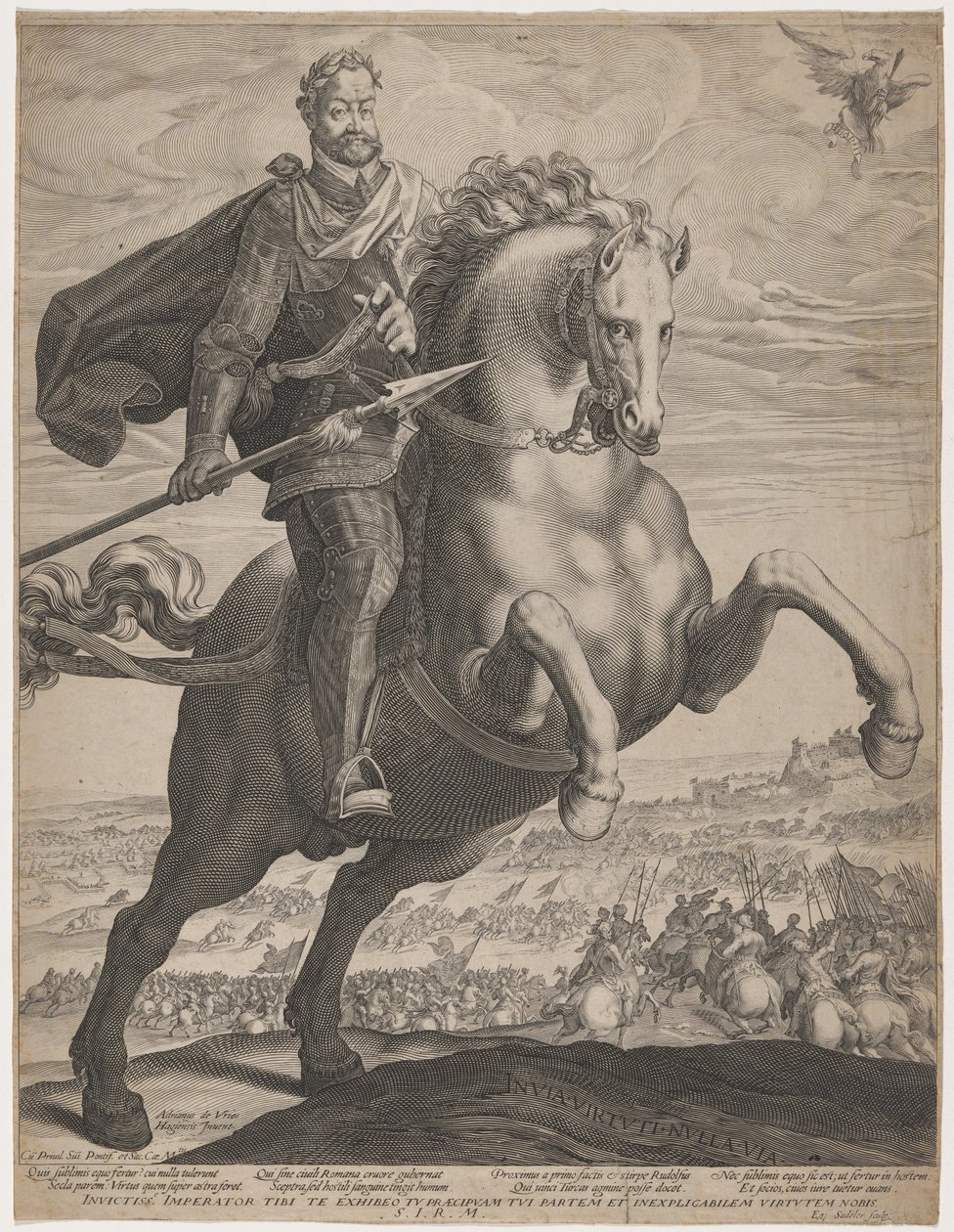 Keiser Rudolf II på en steilende hest av Adriaen de Vries