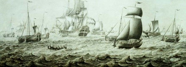 Frakt i Choppy Waters (blyantskisse) av Adriaen van Salm