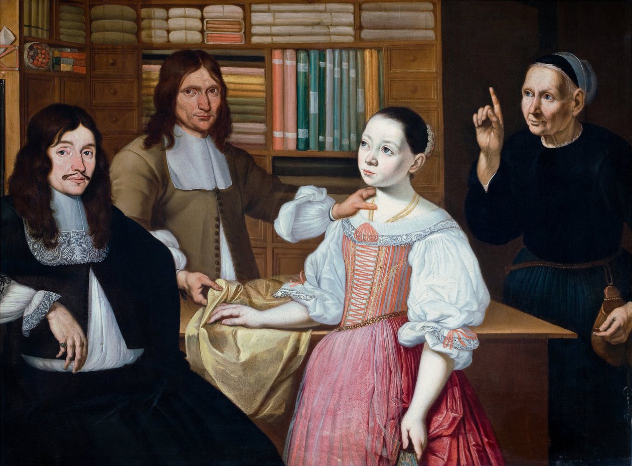 I Draper's Shop, 1670 av Adriaen van Bloemen