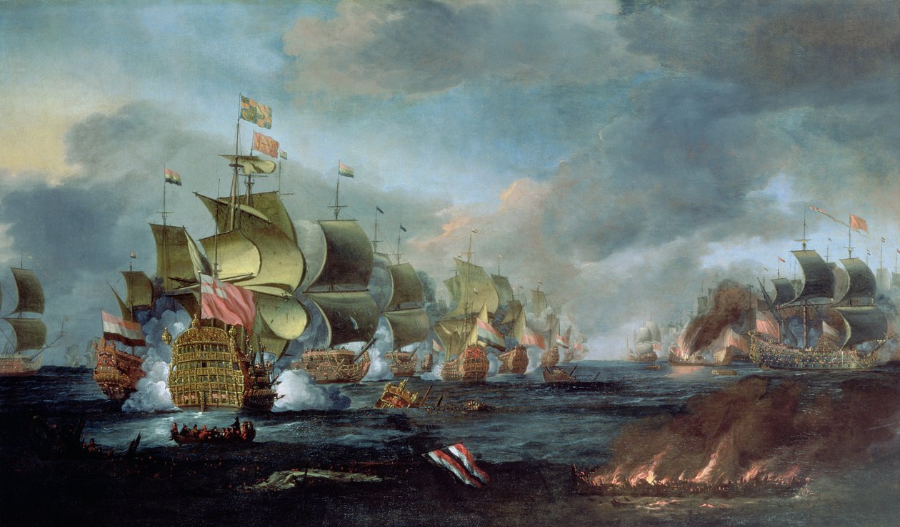 Slaget ved Lowestoft, 3. juni 1665 av Adriaen van Diest