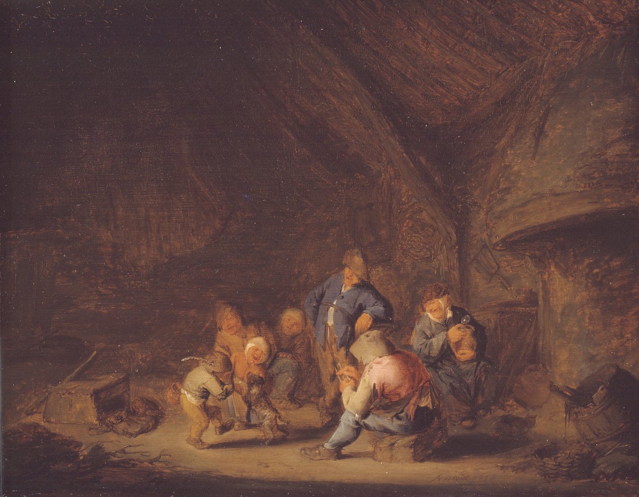 Et rom i en hytte av Adriaen van Ostade