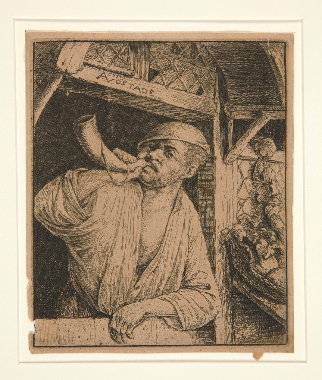 Baker klinger med horn av Adriaen van Ostade