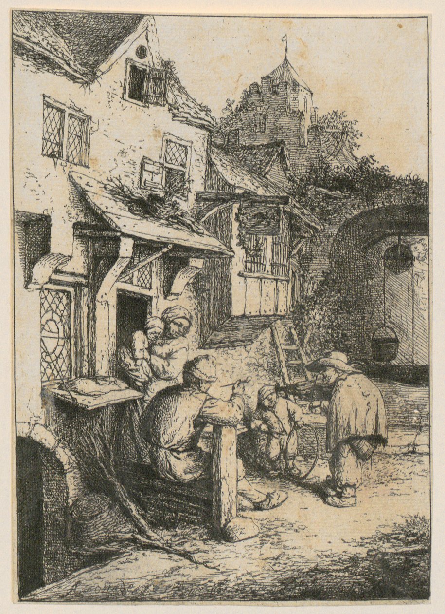 Pukkelrygget fiolinist av Adriaen van Ostade