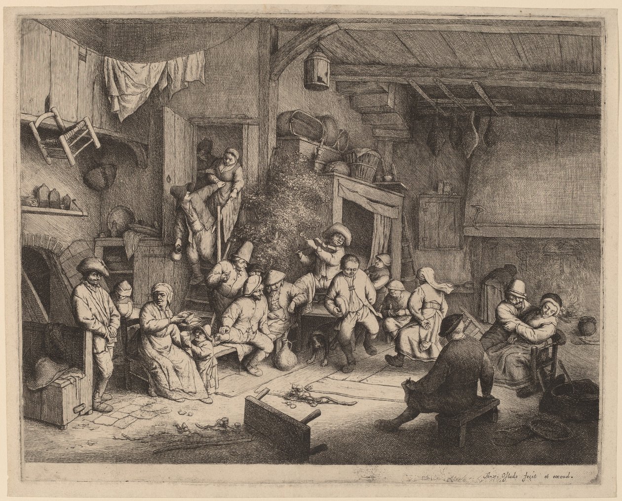 Dans i en taverna av Adriaen van Ostade