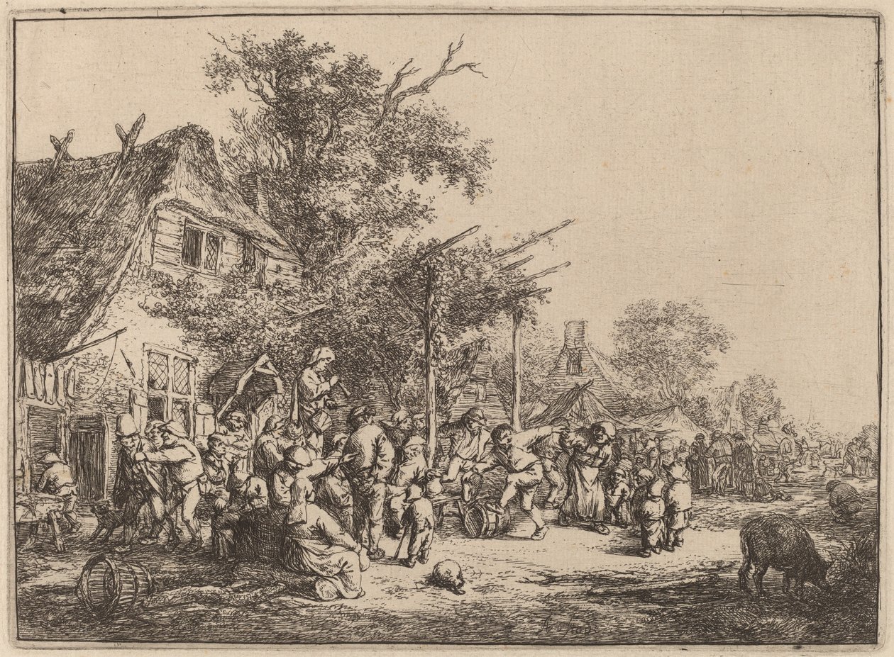 Dans under trellis av Adriaen van Ostade