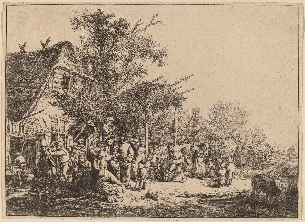 Dans under trellis av Adriaen van Ostade