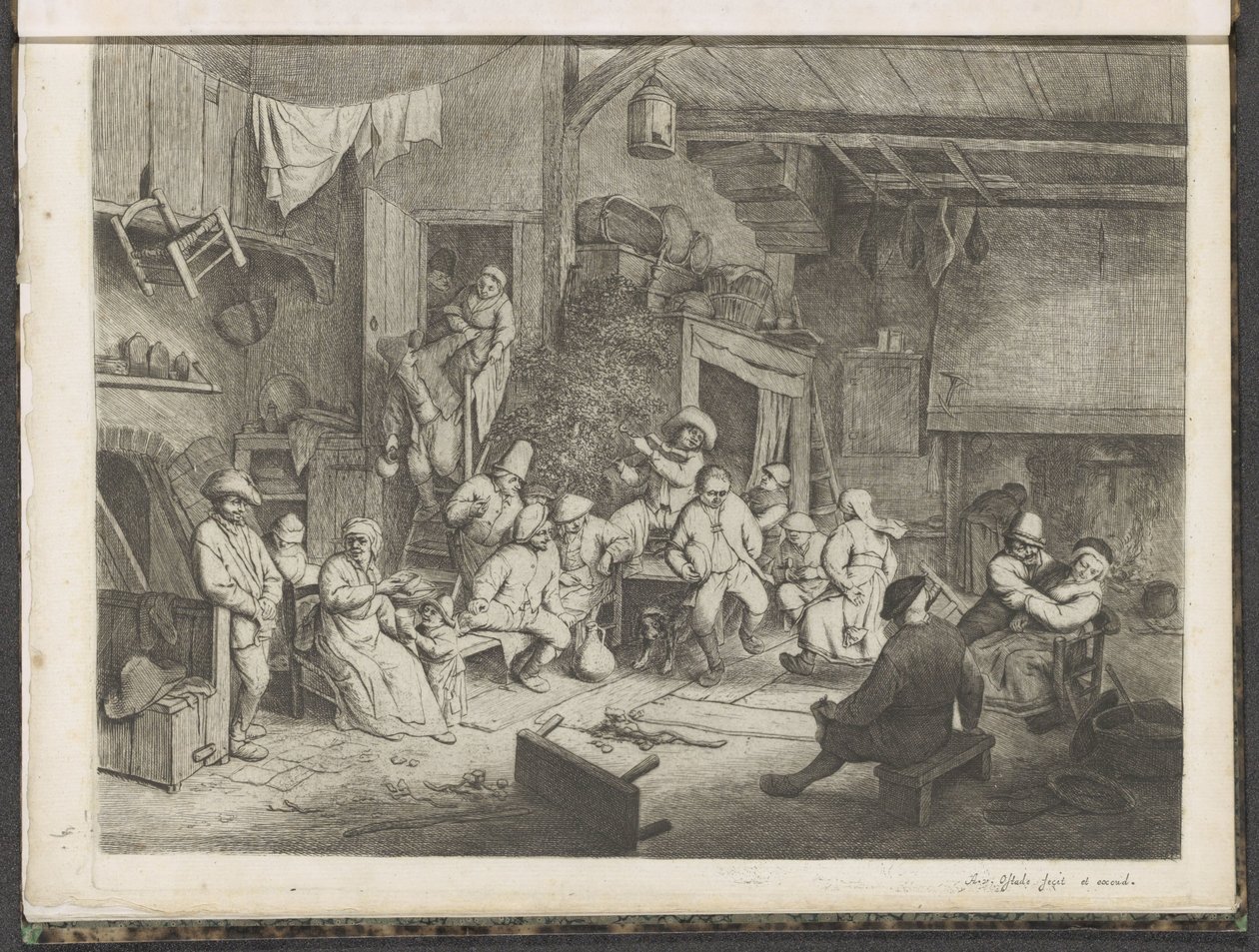 Dans på vertshuset av Adriaen van Ostade