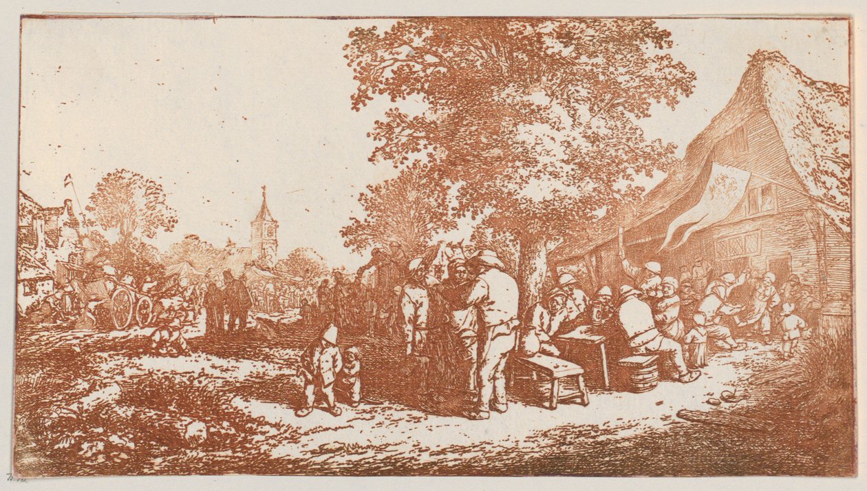 Fest unter dem großen Baum av Adriaen van Ostade