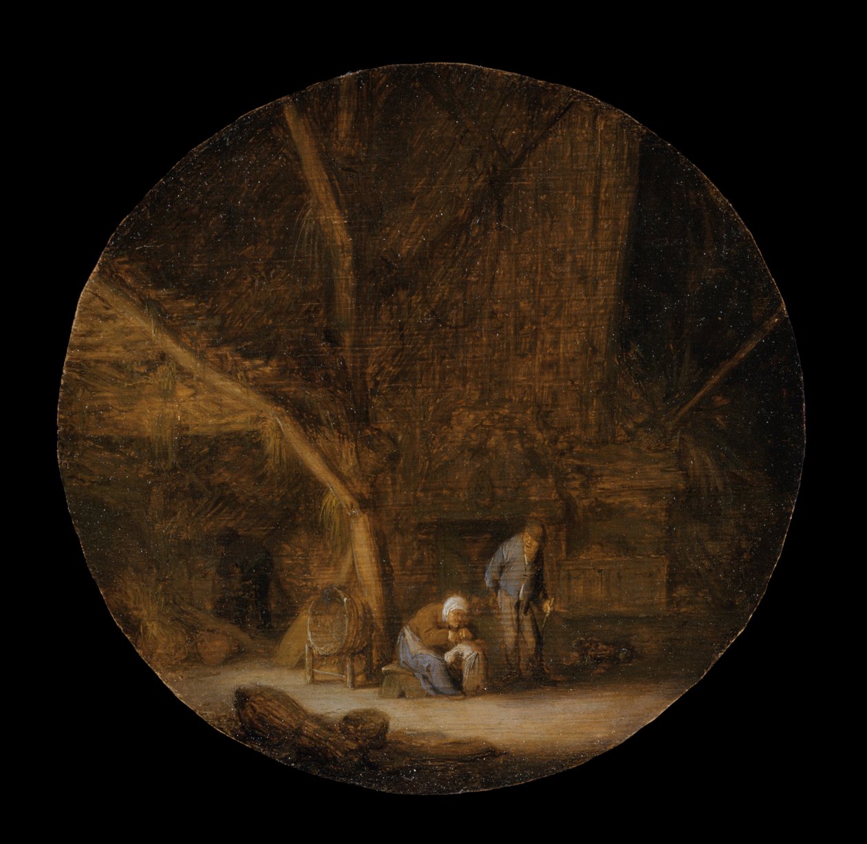 Interiør med en bondefamilie av Adriaen van Ostade
