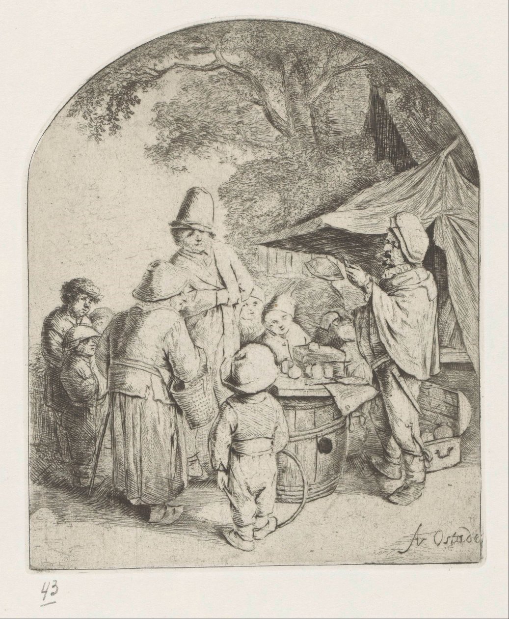 Quack selger varene sine av Adriaen van Ostade