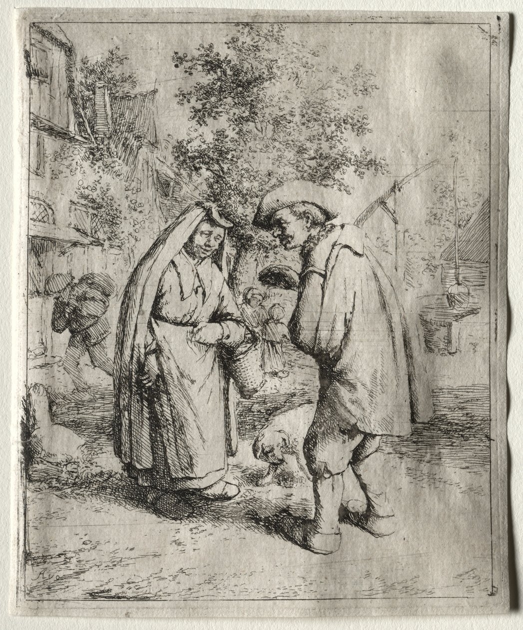 Mann som snakker med en kvinne av Adriaen van Ostade