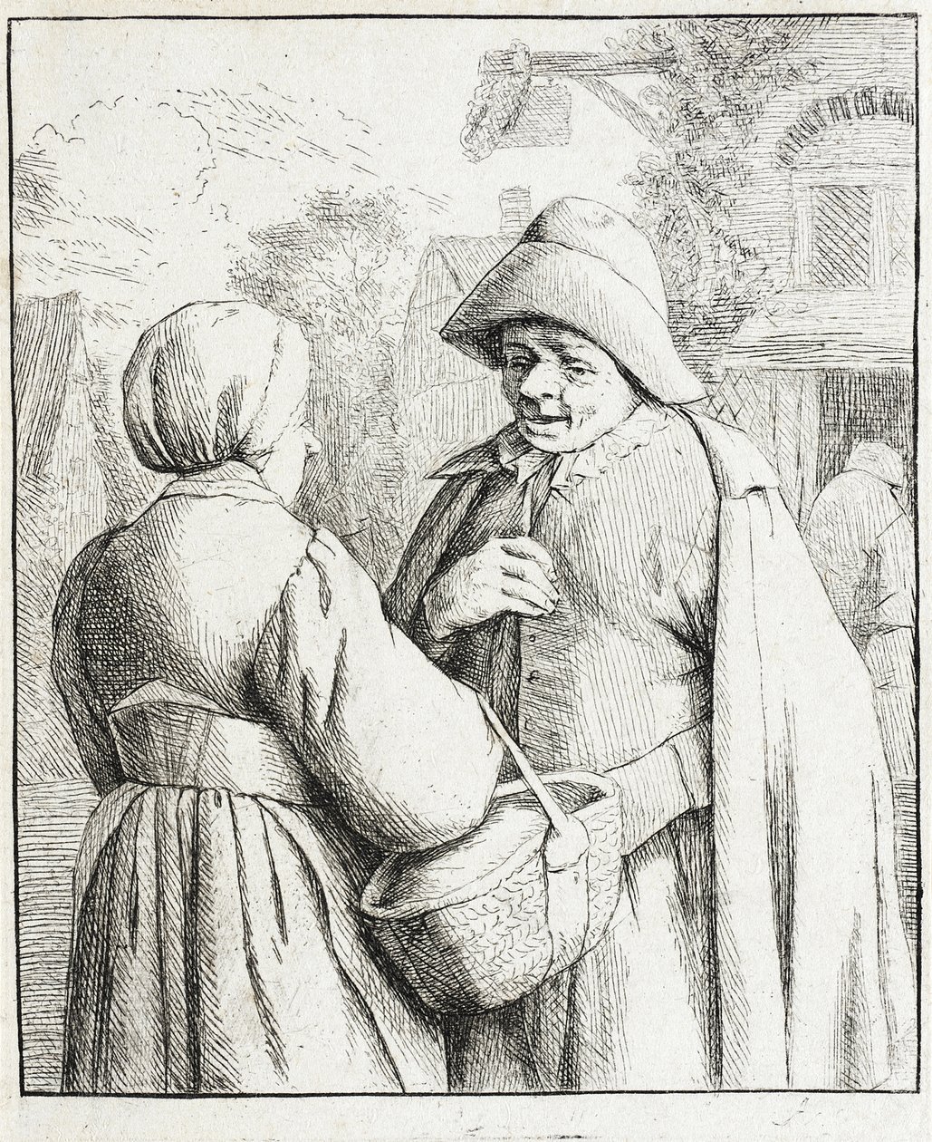Mann og kvinne i samtale av Adriaen van Ostade