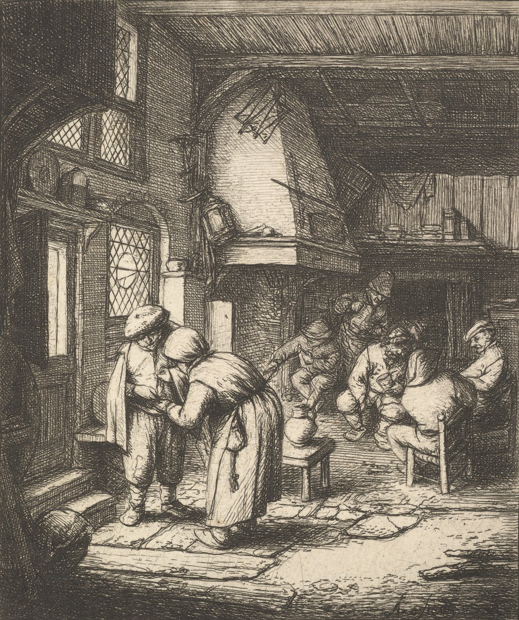 Bonde betaler regningen sin, 1610-85. av Adriaen van Ostade
