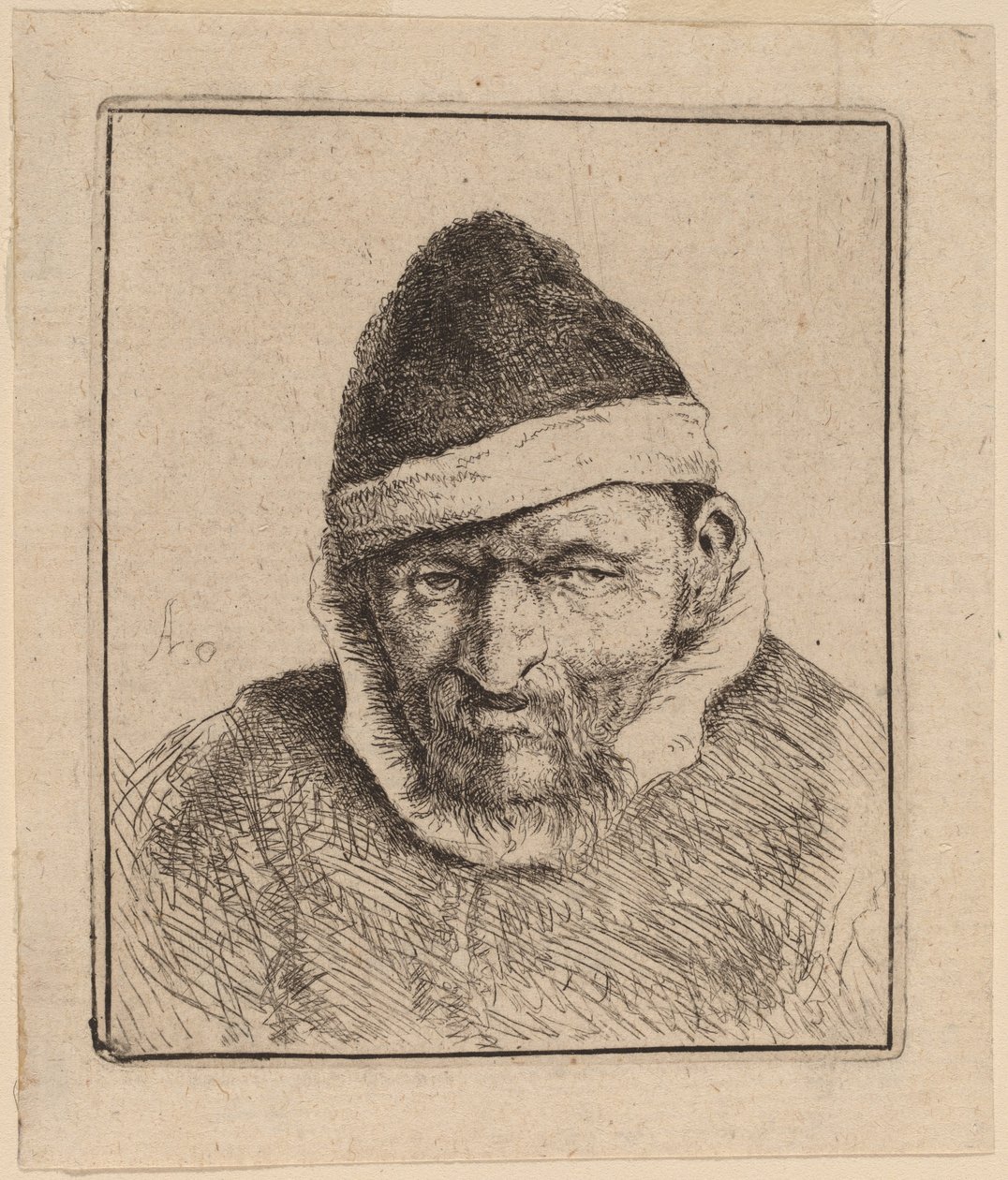 Bonde med spisshette av Adriaen van Ostade