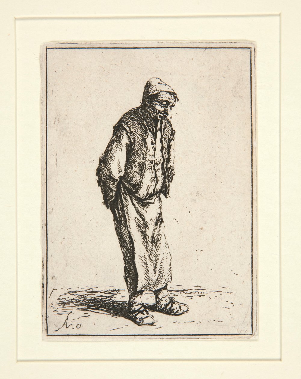 Bonde med hendene bak ryggen av Adriaen van Ostade