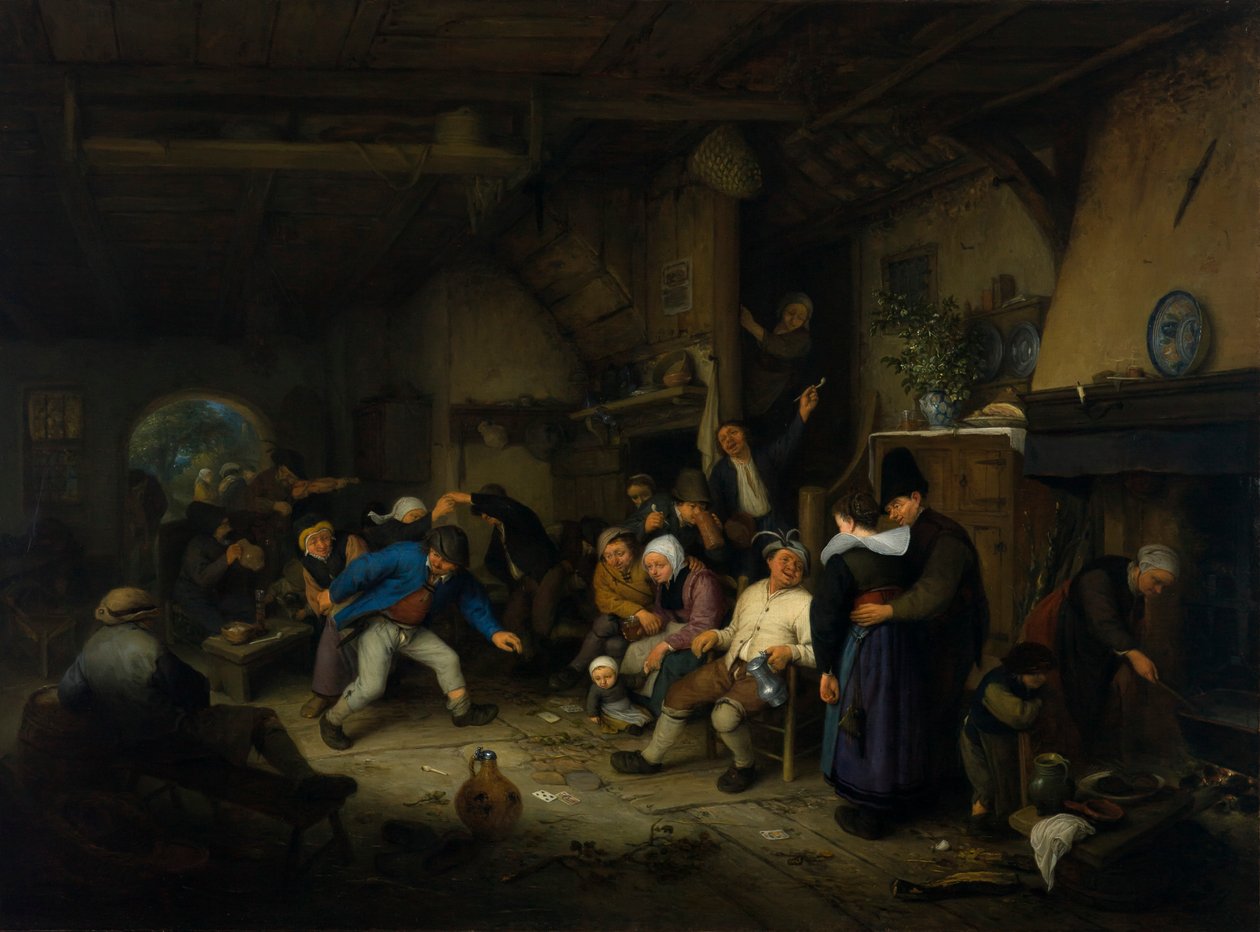 Bønder danser i en taverna av Adriaen van Ostade