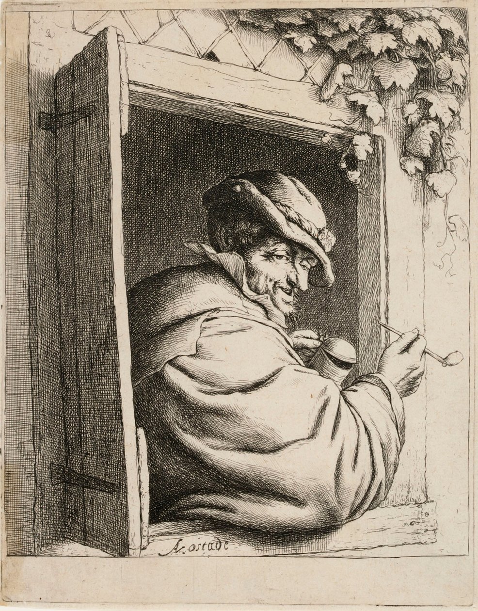 Piperyker ved vinduet av Adriaen van Ostade