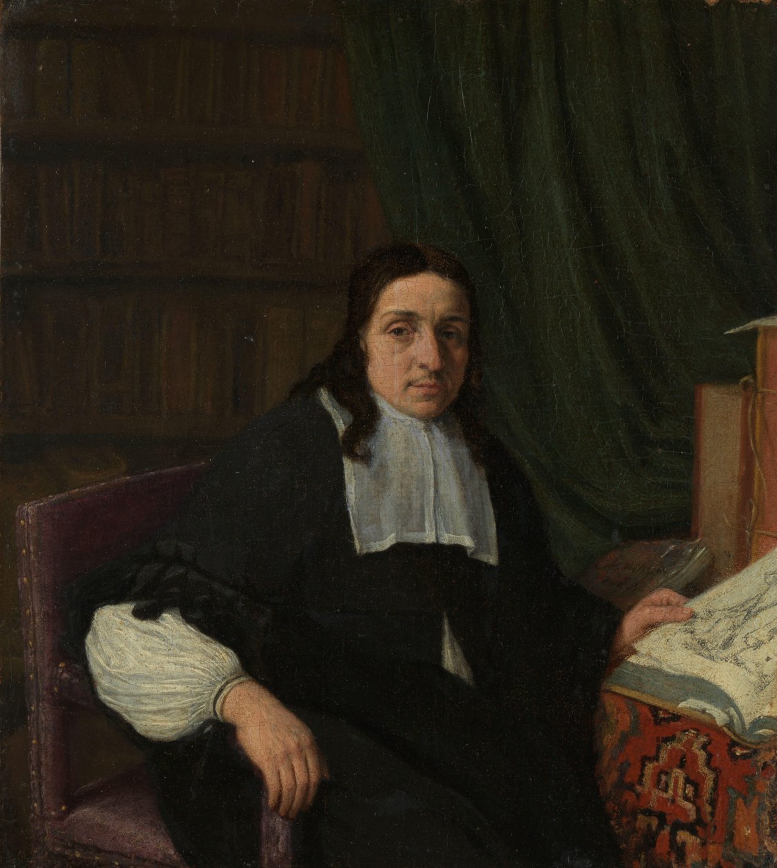 Portrett av en samler, muligens Constantijn Sennepart (1625-1703) av Adriaen van Ostade