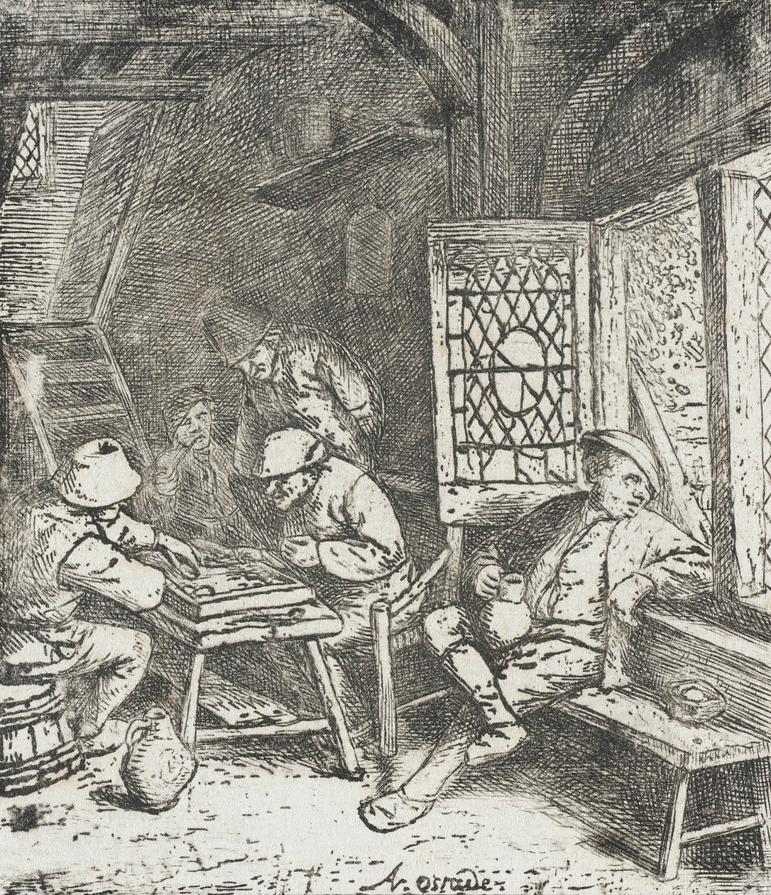 Backgammonspillerne av Adriaen van Ostade