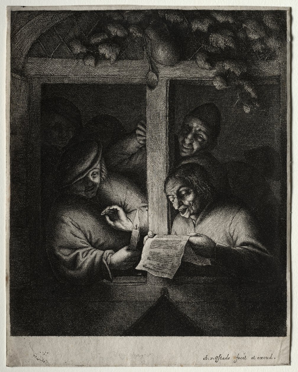 The Carol Singers av Adriaen van Ostade