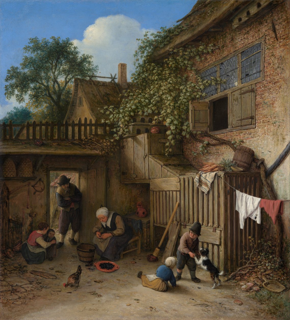 Gårdsplassen ved hytta av Adriaen van Ostade