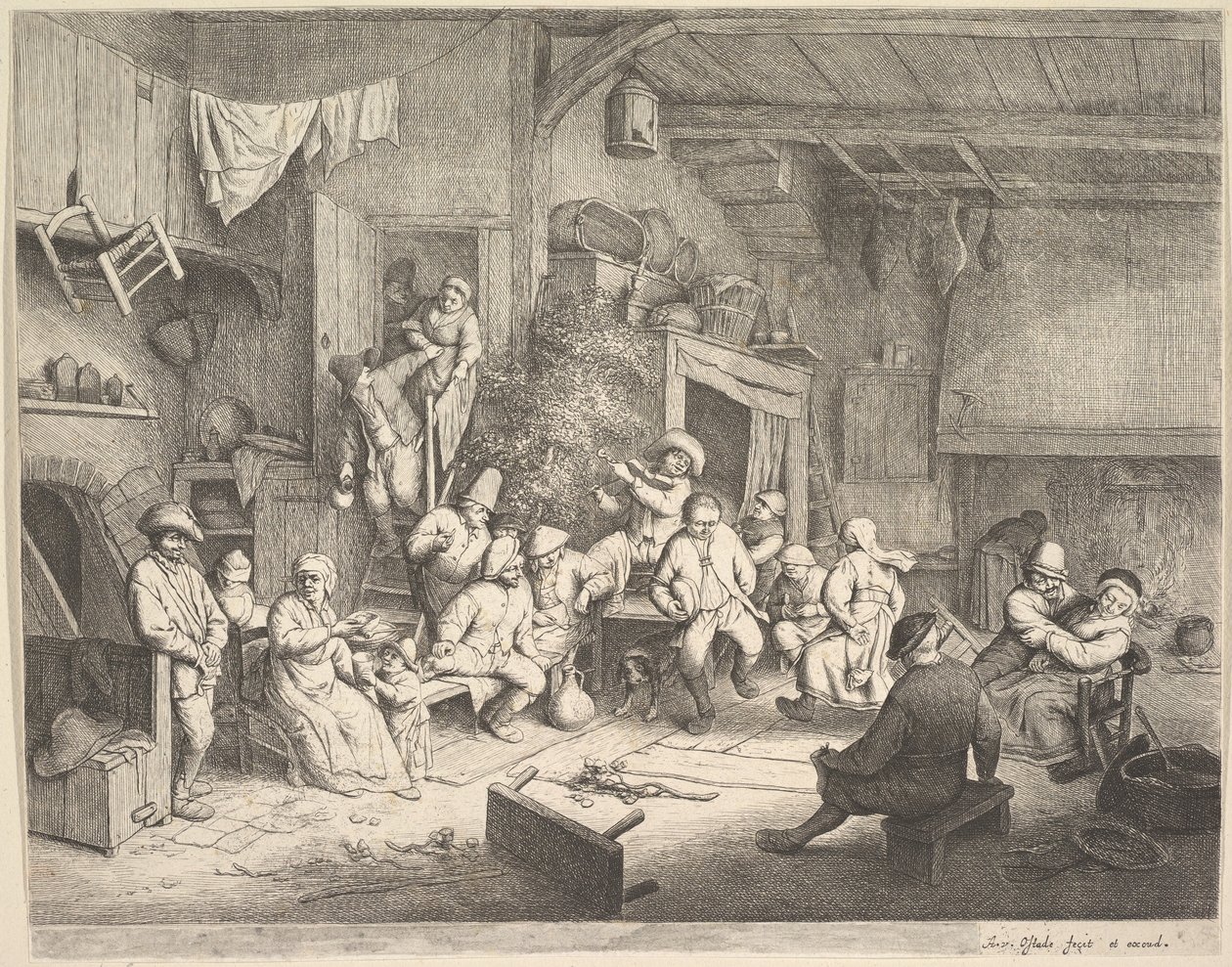 Dansen på vertshuset av Adriaen van Ostade