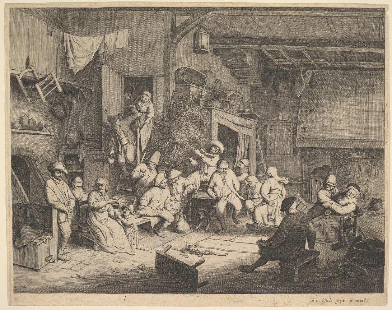 Dansen på vertshuset av Adriaen van Ostade