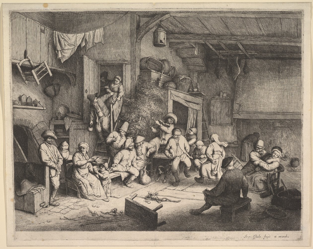 Dansen på vertshuset av Adriaen van Ostade