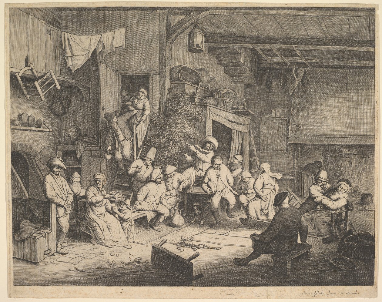 Dansen på vertshuset, 1652. av Adriaen van Ostade